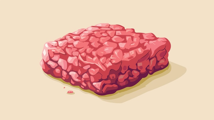 Vektor professionelles gemahlenes fleisch-cartoon-ikon für kulinarische designs