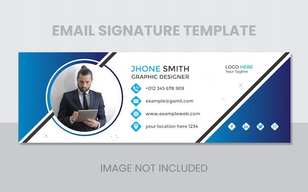 Professionelles Geschäft Modernes kreatives E-Mail-Signatur-Design oder E-Mail-Fußzeilen-Designvorlage