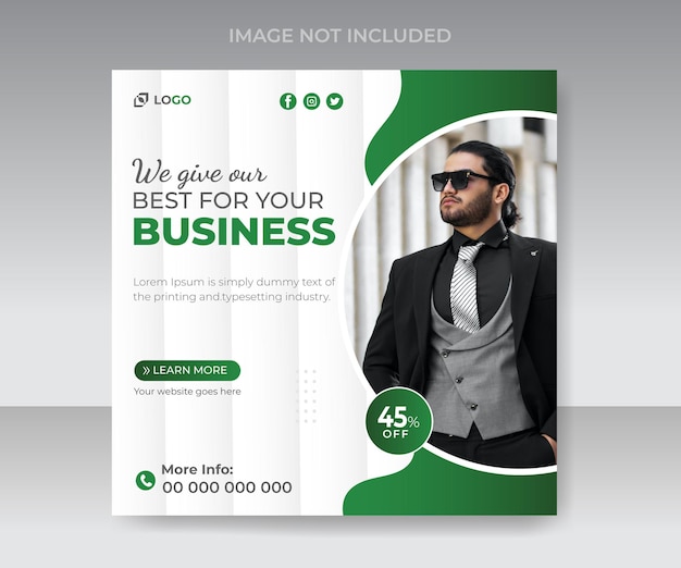 professionelles kreatives Social-Media-Marketing und Web-Banner-Vorlagendesign