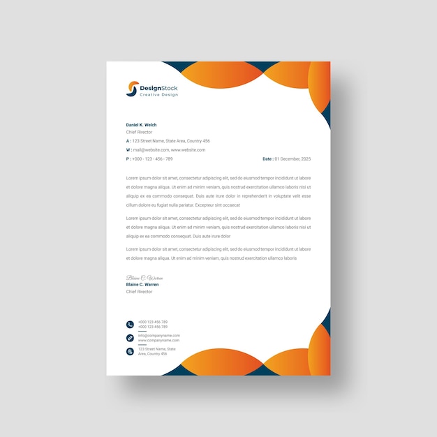 Vektor professionelles und modernes corporate business-briefkopf-template-design