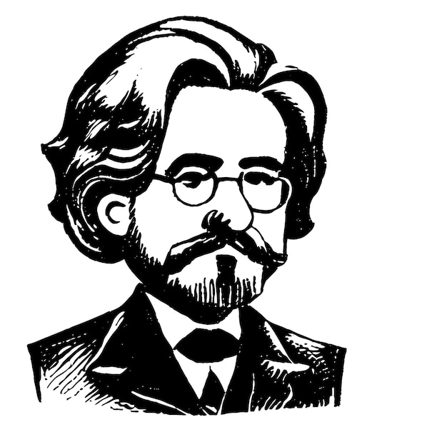 Vektor professor arzt alter mann mit brille, handgezeichnetes cartoon-aufkleber-symbol-konzept, isolierte illustration