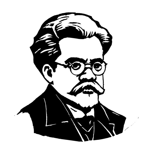 Professor arzt alter mann mit brille, handgezeichnetes cartoon-aufkleber-symbol-konzept, isolierte illustration