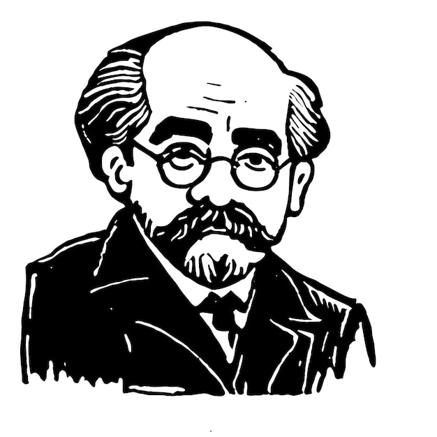 Professor handgezeichnetes cartoon-aufkleber-symbol-konzept isolierte illustration