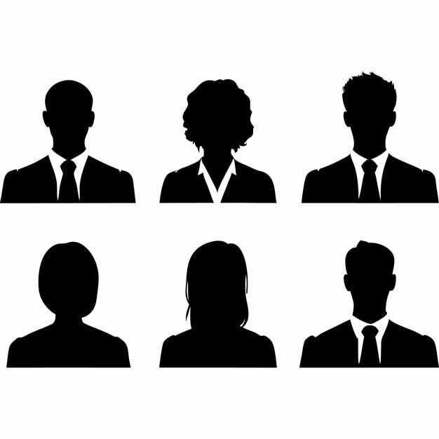 Profil-Silhouetten von Geschäftsleuten