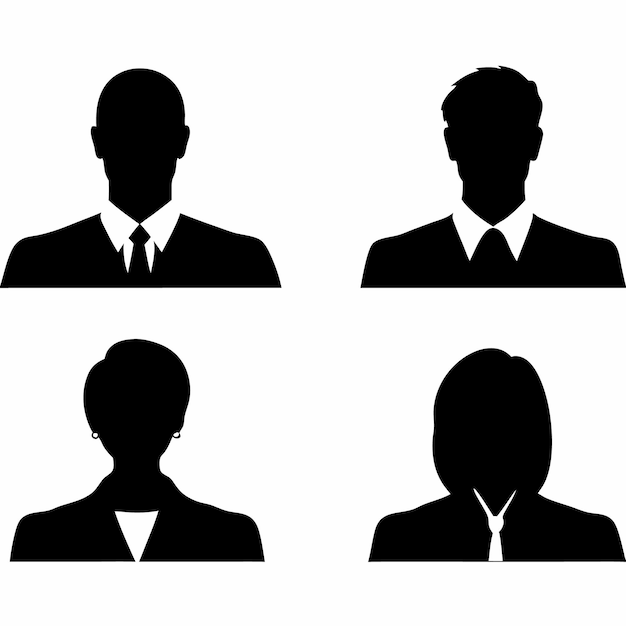 Profil-Silhouetten von Geschäftsleuten