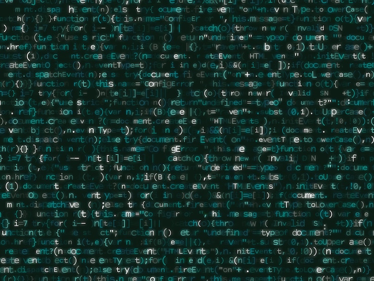 Vektor programmcode, der buntes bakcground schimmert.