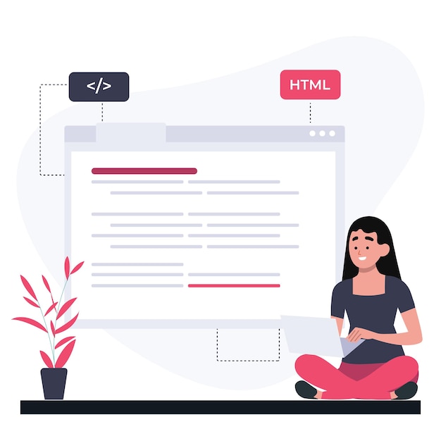 Programmierer schreiben Code sitzende Frau