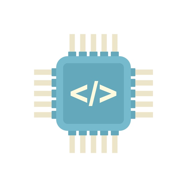 Programmierprozessor-Symbol flacher Vektor Arduino-Software Bildungsroboter isoliert