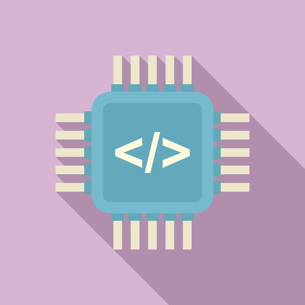 Programmierprozessor-Symbol flacher Vektor Arduino-Software Bildungsroboter