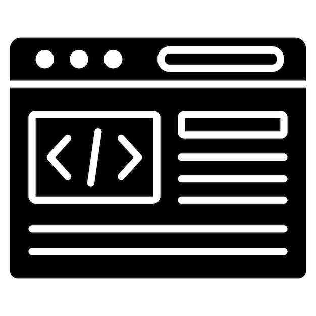 Programmierschnittstelle Glyph Solide schwarze Illustration