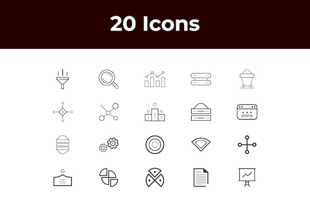 Programming coding set of web icons in line style Software development icons for web and mobile app