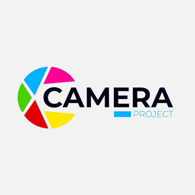 Vektor projekt-kamera-logo-design mit camera lens concepta und stilvollem tagline