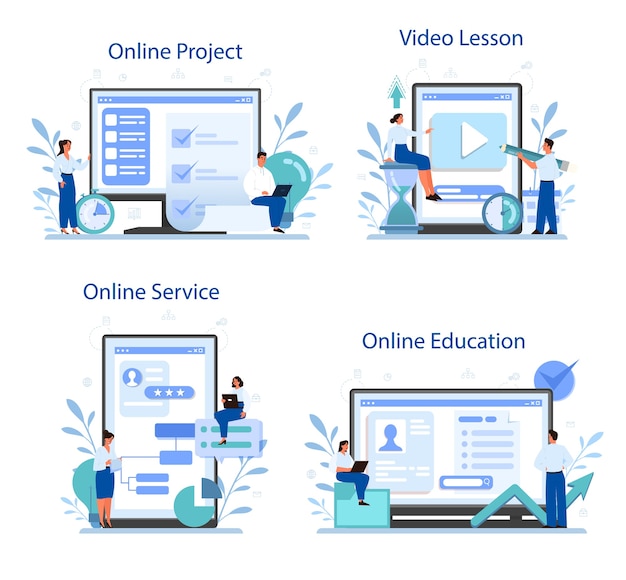 Projektmanagement-Onlinedienst oder Plattformsatz
