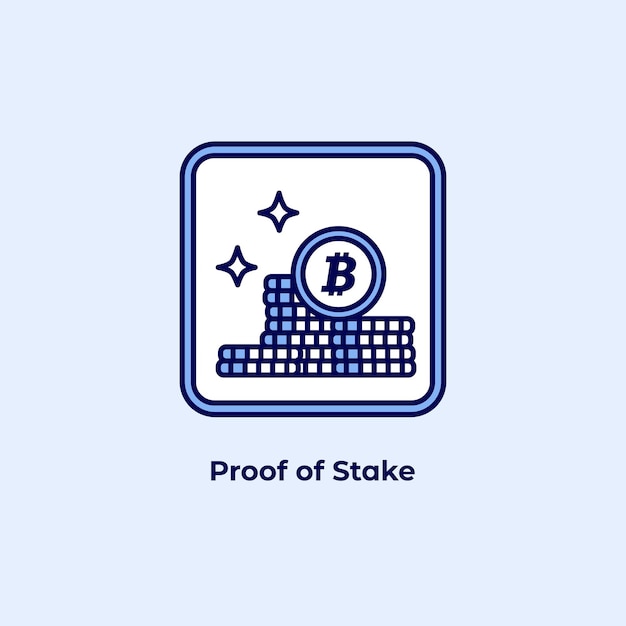 Proof of Stake POS-Symbol Vektor des Crypto Staking-Konzepts