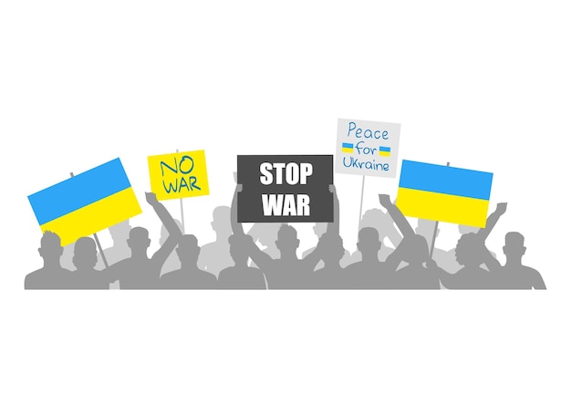 Vektor protest gegen krieg in der ukraine