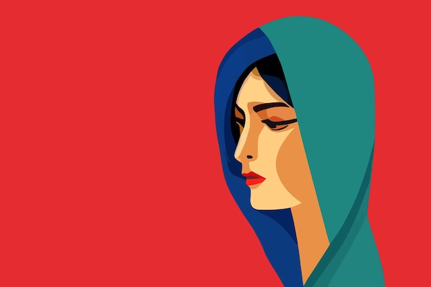 Protest von Frauen im Iran Stolze Iranerin mit Kopftuch