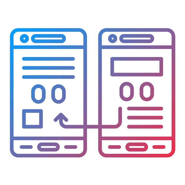 Prototyp-Icon-Vektorbild kann für die Entwicklung von mobilen Apps verwendet werden