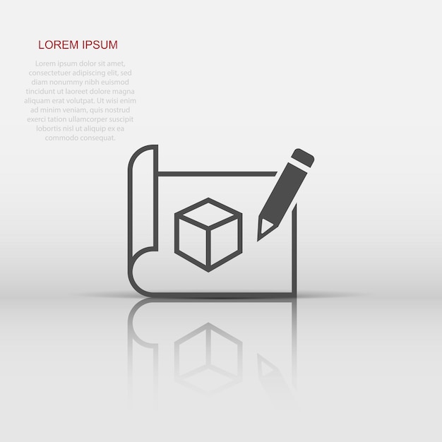 Prototyp-Symbol im flachen Stil Startup-Vektorillustration auf weißem, isoliertem Hintergrund Modellentwicklungs-Geschäftskonzept