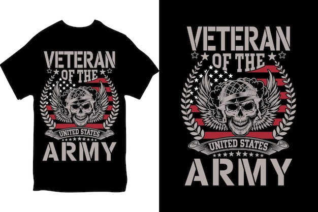 Vektor proud veteran of the united states army t-shirt oder us veteran t-shirt oder veteran shirt design