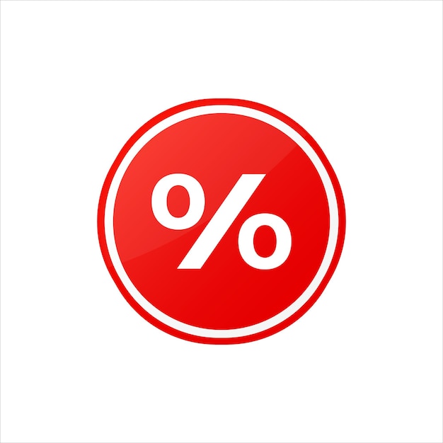 Prozent Rabatt roter Kreis 3D-Banner