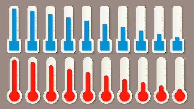 Vektor prozentsatz der thermometereinstellung