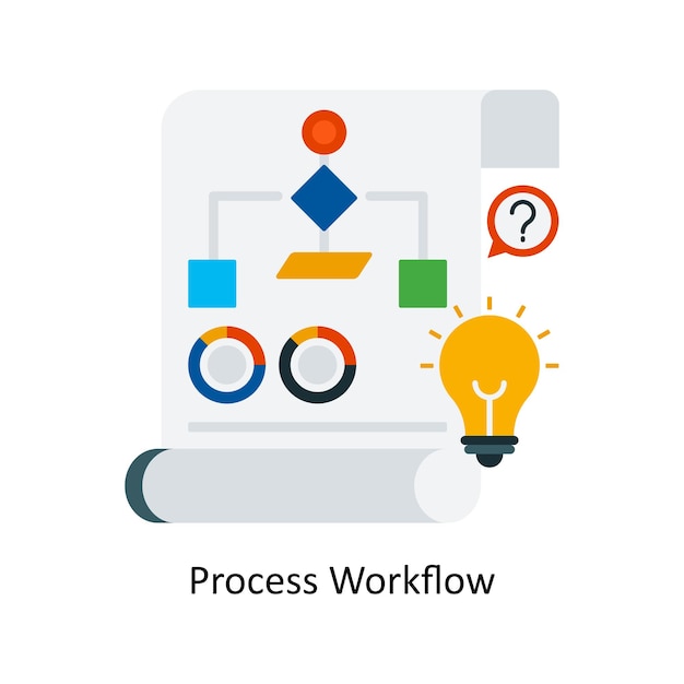 Prozess-Workflow-Konzept flache Symbol-Stil-Illustration