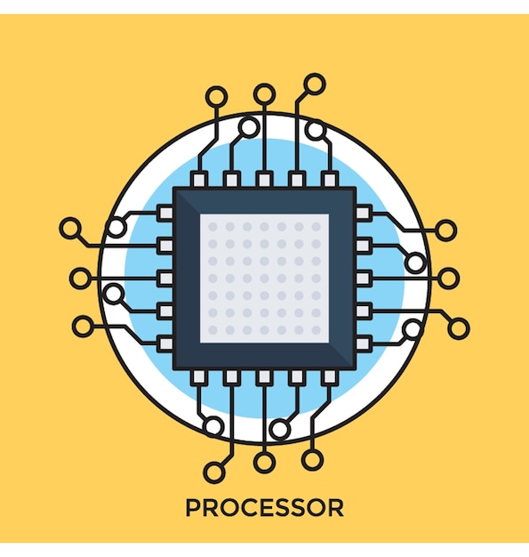 Vektor prozessor flache vektor icon