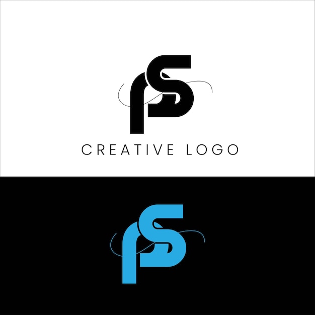 ps Anfangsbuchstaben-Logo-Design