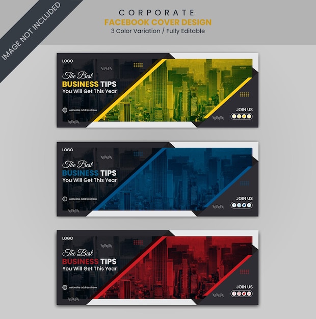 Vektor psd-business-marketing-bundle für facebook-cover-banner