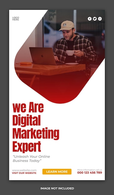 PSD-Digital-Marketing-Agentur und Unternehmens-Facebook- und Instagram-Geschichtsvorlage
