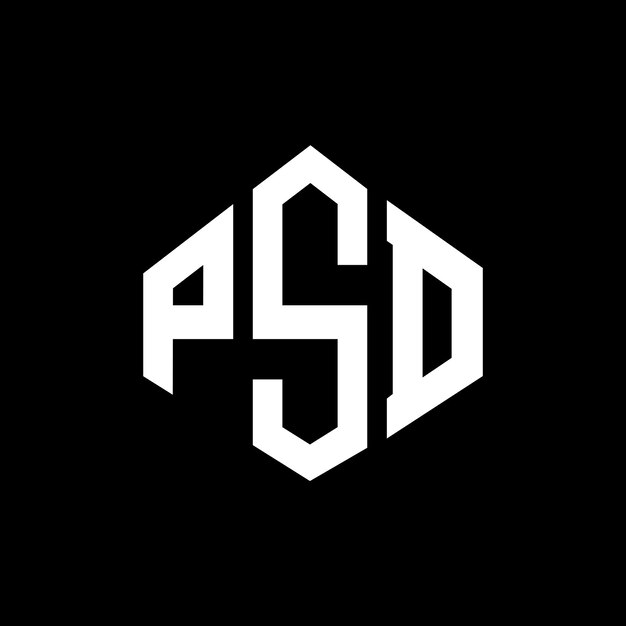 Vektor psd-letter-logo-design mit polygon-form psd-polygon- und würfelform logo-design psd-hexagon-vektor-logovorlage weiße und schwarze farben psd-monogram-geschäfts- und immobilien-logo