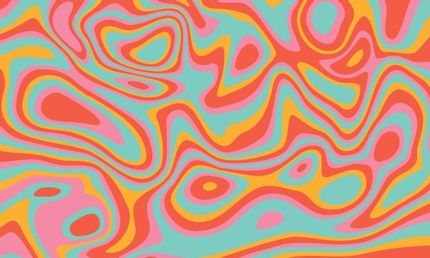 Psychedelischer, grooviger Hintergrund. Verdrehte und verzerrte Vektortextur im psychedelischen Retro-Stil der Y2k-Ästhetik