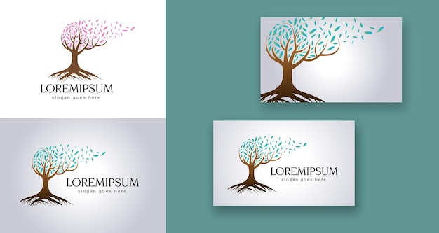 Psychische gesundheit gehirnbaum natur medizinisches logo