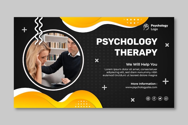 Psychologie horizontale bannervorlage