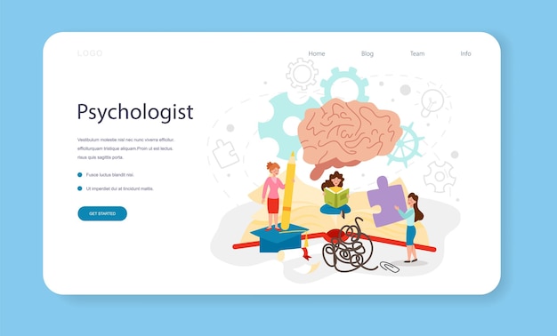 Psychologie-webbanner oder landingpage-menschen mental