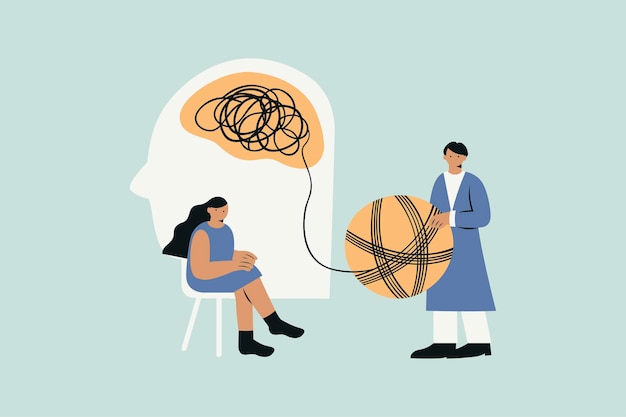 Psychotherapie-Vektor-Illustration