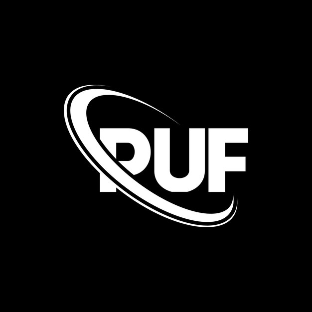 Vektor puf-logo puf-buchstaben puf-brief-logo-design initialen puf-logo mit kreis und großbuchstaben monogramm logo puf-typographie für technologieunternehmen und immobilienmarken