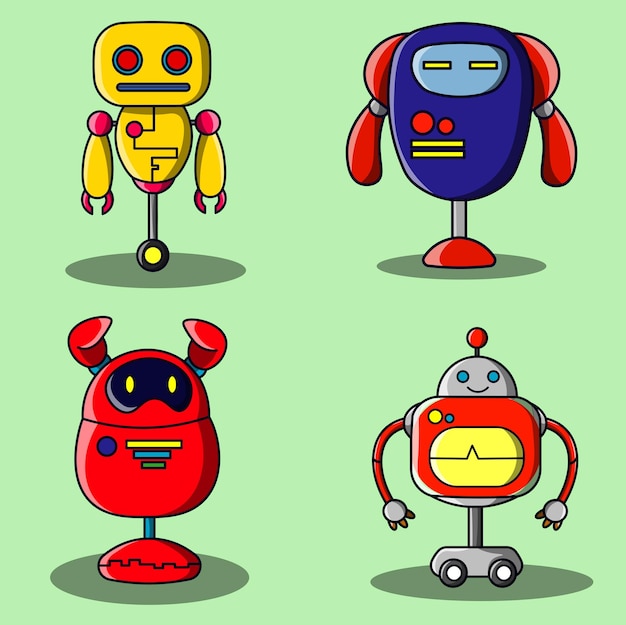 Puffer-Roboter-Icon-Pack-Vektor-Set