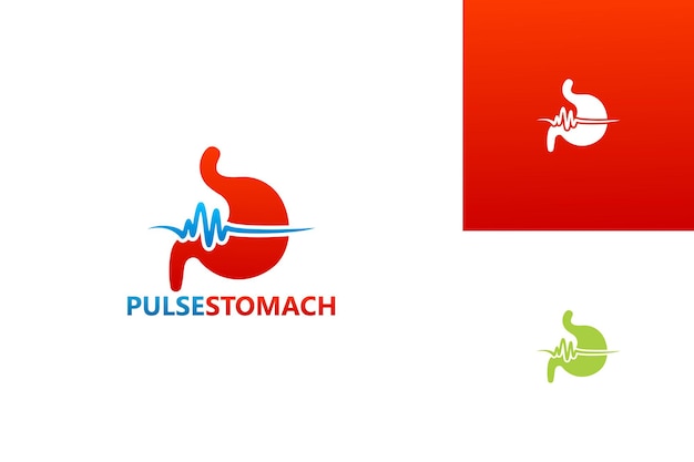 Puls magen logo template design vektor, emblem, designkonzept, kreatives symbol, icon