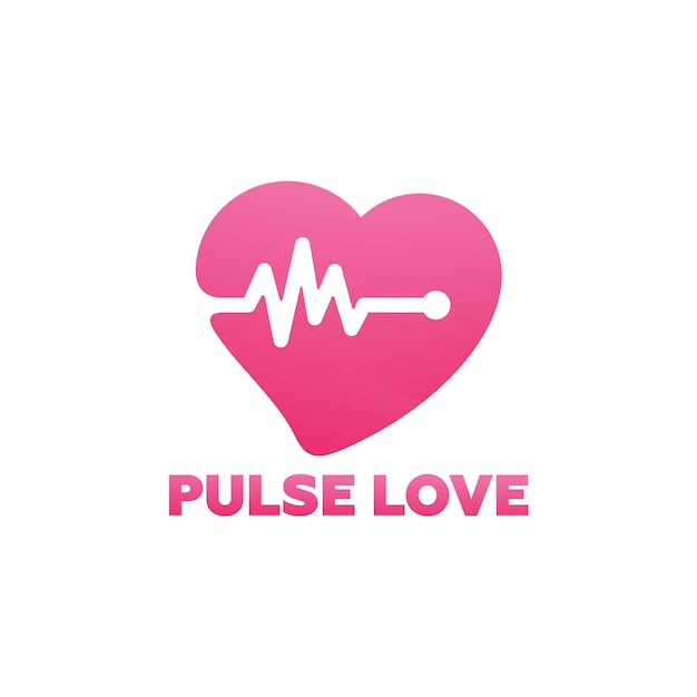 Pulse love logo template design vektor, emblem, designkonzept, kreatives symbol, icon