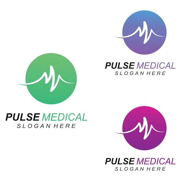 Pulslinie oder medizinische welle vektor-logo-design-konzept illustrationsvorlage