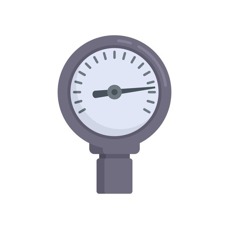 Vektor pumpenmanometer-symbol flacher vektor gasdruck luftmesser isoliert
