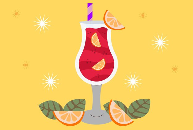 Punch-Getränk-Konzept-Illustration stilvoll und schön