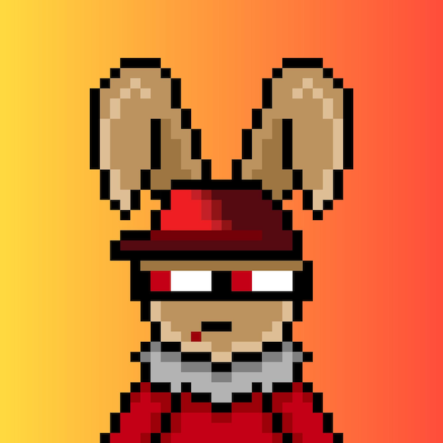 Punk-kaninchen-pixel-art-design nr. 349