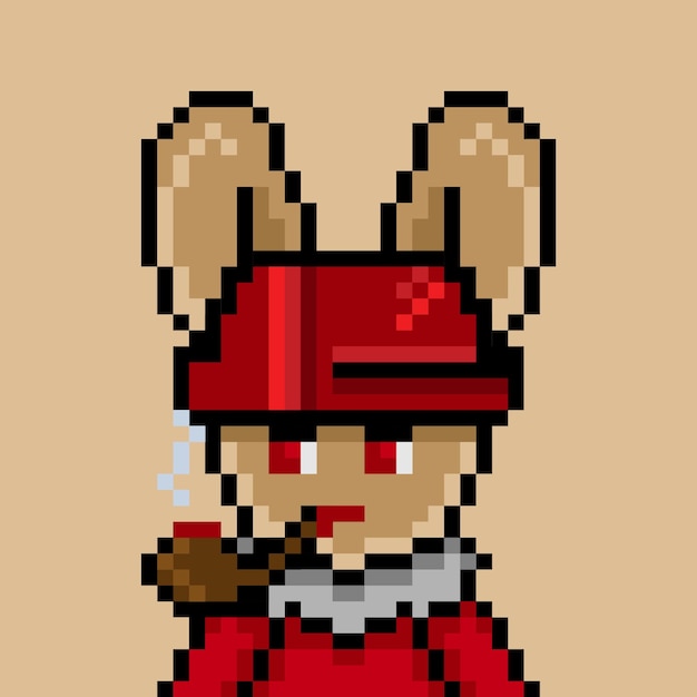 Vektor punk-kaninchen-pixel-art-design nr. 442