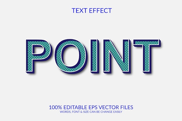 Punkt 3D-Vektor vollständig bearbeitbarer Texteffekt