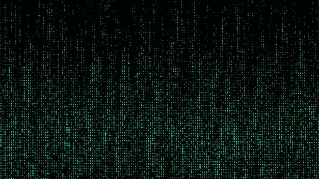 Vektor punkte-textur mit lärm-effekt abstrakt-halbton-hintergrund vektor-glitch-huntergrund digitales bildschirm mit matrix- oder binärcode