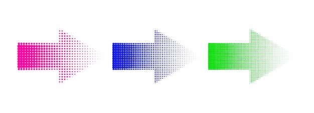 Punktierte Gradientpfeilvektor isolierte Elemente Pfeil Halbton-Effekt