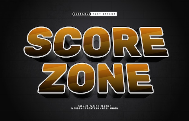 Punktzahl Zone bearbeitbare Texteffekt mit einem Team- und Sporttext-Effekt