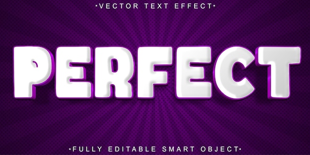 Purple Cartoon Perfect Vector Vollständig bearbeitbares Smart Object Text-Effekt